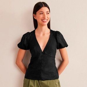 Boden Fitted Linen Top